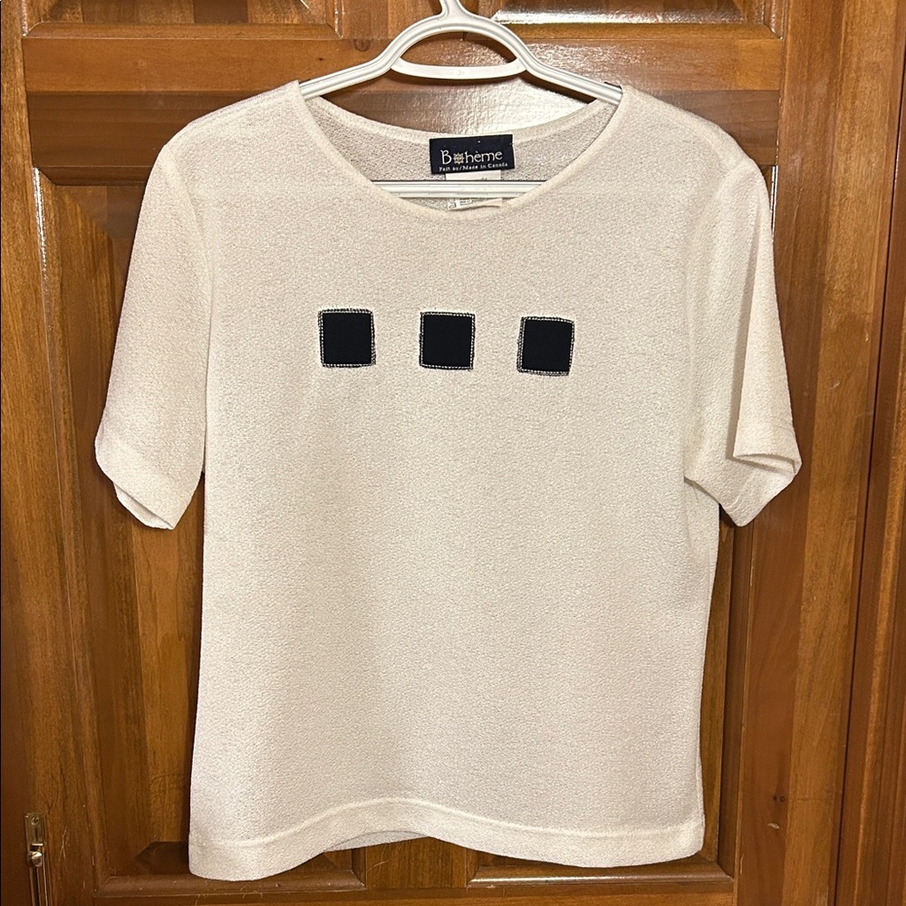 Boheme Cream Top with Black Accents